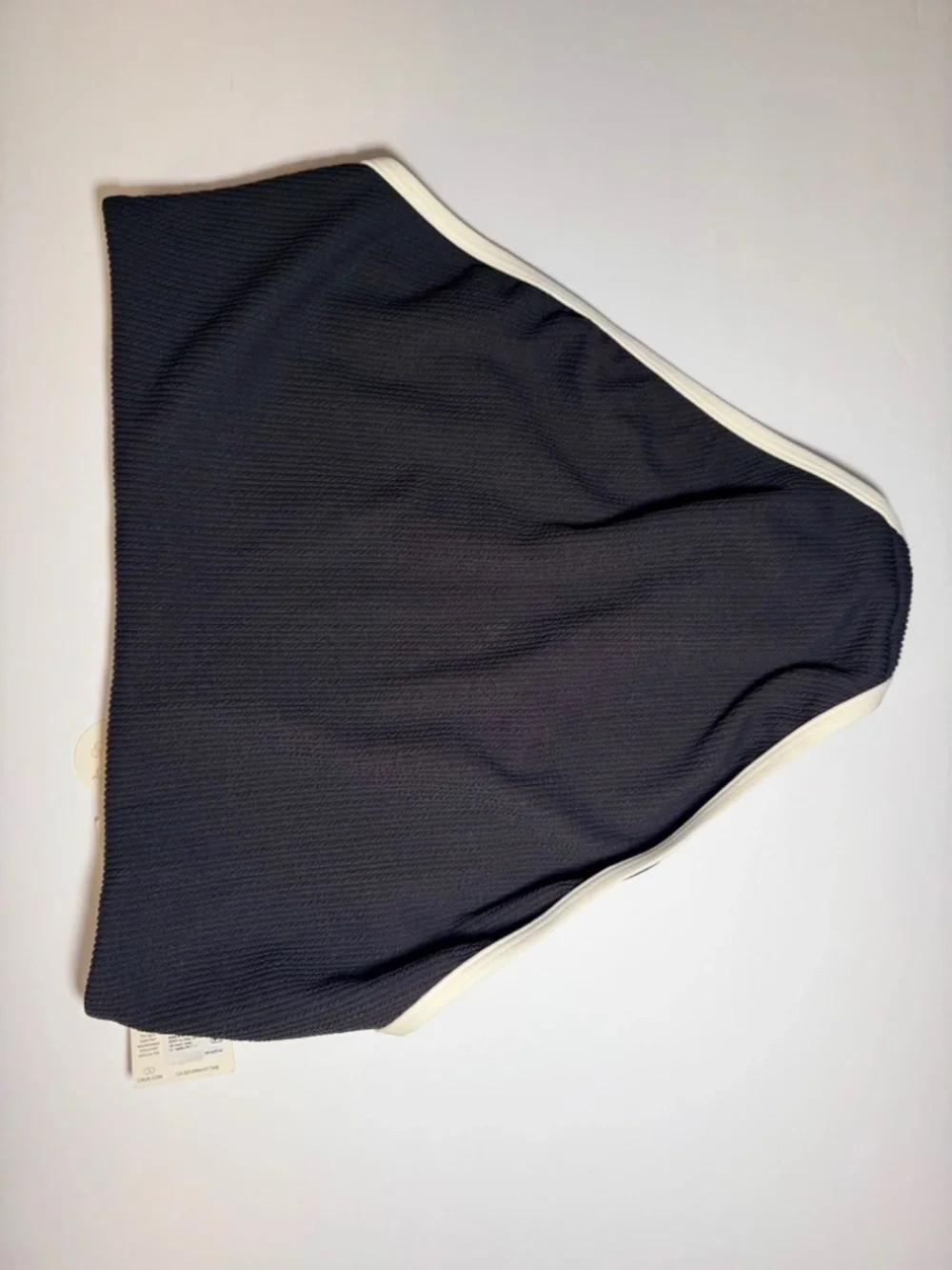 CALIA Women's High Rise Bikini Bottom Medium Black Ribbed Contrast Trim NWT